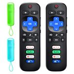 Replacement Remote Compatible for TCL Roku/Hisense Roku/Onn Roku/Insignia Roku/Element Roku/Westinghouse Roku TV with 2 Pack Soft Case【Not for Roku Stick】【Pack of 2】