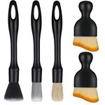 Firtink 5 PCS Car Detailing Brush Set, Car Interior Detailing Brushes Auto Ultra-Soft Detail Cleaning Brush Dust Removal Brushes Tool for Interior/Exterior Automotive Trim Wheel Rim Engine