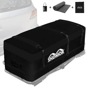 SNDMOR Sac de Transport de Cargaison de Remorque, 19 Pieds Cubes (150 * 60 * 60cm) Sac de Transport de Remorque étanche avec 6 Sangles de Renforcement (Noir)