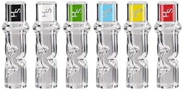 Higher Standards Set of 6 Premium Assorted Glass Filter Tips - Vibrant Colors Medical-Grade Borosilicate Glass for Optimized Experience - Reusable, Easy-to-Clean Design