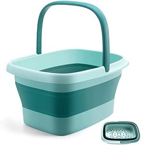 Folding Foot Bath Foot Soak Tub with Handle, Collapsible Foldable Foot Bath with Foot Massaging Acupoints to Help Sleep, Laundry Basket Multi-function Buckets for Cleaning Mop, Camping