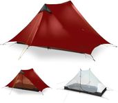 LANSHAN Ultralight Tent 3-Season Backpacking Tent for 1-Person or 2-Person Camping, Trekking, Kayaking, Climbing, Hiking, Red, 2-Person