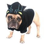 iChoue English Bulldog Black Panther Halloween Costumes Clothes Hoodies Shirts Vest for Medium Dogs Cold Weather Winter Coats French Frenchie Pug Pitbull - Black, XXLarge