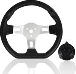 10.5inch/27cm Kart Steering Wheel - 3 Spokes Quick Release Off-Road Cart Steering Wheel Interior With Holes For Go Kart Beach Kart Replacement Vehicle Universal (10.5inch/27cm - Black)