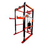 GYM24 EQUIPMENTS Power Squat Rack With Single Pully Cable Cross Home Gym Setup Size With 80 Kg Weight Stack