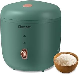 CHACEEF Mini Rice Cooker 2-Cups Uncooked, 1.2L Small Rice Cooker with Non-stick Pot, Mini Rice Maker with One Touch & Keep Warm Function, Food Steamer, Green