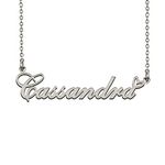 Dainty Friendship Name Necklace Silver for Girls with Heart Pendant Cassandra