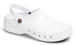 DIAN Clog Ultralight Antibacterial Non-Slip Safety Trainer Ideal for Hospital Health Kitchen Cleaning Staff Eva Plus White 42