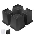 Affogato Bed Risers, 4 Pack 6 Inch Heavy Duty Furniture Risers, Table Leg Extenders, Bed Lifts Fits to Bed, Chair, Desk, Cabinet, Sofa, Couch, Tables, Support up to 5000 Lbs (Black)