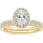 EAMTI 1.25CT 925 Sterling Silver Cubic Zirconia Bridal Rings Sets Oval Cut CZ Engagement Rings Wedding Band for Women Size 6