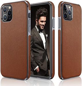 LOHASIC Designed for iPhone 12 Pro Max Case, Luxury Leather Business Premium Classic Cover Protective Cases Compatible with iPhone 12 Pro Max 5G 6.7 inch - Brown