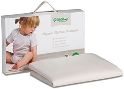 The Little Green Sheep Organic Waterproof Crib Mattress Protector, Soft & Absorbent Mattress Topper, 37 x 87 cm