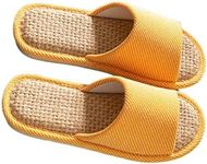 AioTio Cloth Slippers Linen Slippers Indoor Slippers Summer Silent Slippers Linen Slippers For Women And Men, Yellow, 5-6