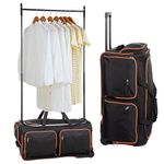 ARCLIBER Dance Bag with Garment Rack,28 Inches Travel Bag Dance Duffel Bag with Garment Rack,Rolling Luggage Garment Bags for Travel,Black