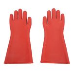 Insulating Gloves For High Voltage Electrical Work, Class 00 Electrical Insulated Gloves, Rubber, High Voltage 12KV Red Rubber Insulating Handwear For Lineworker Electricians
