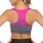 Sykooria Women's Sports Bra Mid Support Wirefree Racerback Workout Bra Removable Padding Yoga Gym Running Crop Top(Rose Red,M)