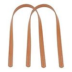 PandaHall 2pcs 62cm(24 Inch) Imitation Leather Bag Strap Short Sewing Bag Handles for Handbag Purse Wallet Repair Replacement,Dark Khaki, 0.7 Inch Width