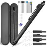 AUAUY 4 in 1 Multicolor Pen, Metal Cased Multifunction Pen, Gravity Sensor Multifunction Pen, 0.5mm 3 Color Ballpoint & 0.5mm Mechanical Pencil, 38 PCS Comes with Refill, Eraser, Metal Pen Case