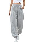 Vemubapis Women Sweatpants High Waisted Joggers Lightweight Cotton Athletic Pants with Pocket Grey S