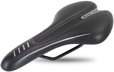 DRBIKE Comfortable Bike Seat for Men & Women, Bike Saddle with Soft Memory Foam Padded, Wide Bicycle Saddle Replacement Universal Fit for Mountain, Road, Cruiser & Indoor Bike, Waterproof, Gray