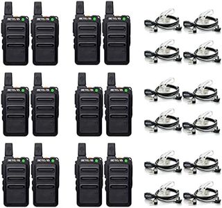 Retevis RT19 Walkie Talkies with Earpiece, Mini Two Way Radio Rechargeable