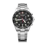 Victorinox Fieldforce Chrono Watch with Black Dial and Stainless Steel Bracelet