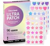 Dazzlook Star Acne Patch with Salicylic Acid Tea Tree Oil & Centella Asiatica, Hydrocolloid Pimple Stickers Iridescent Colors 96 Pcs 2 Sizes, Cute Star Heart Shaped Zits Blemishes Breakouts Patches