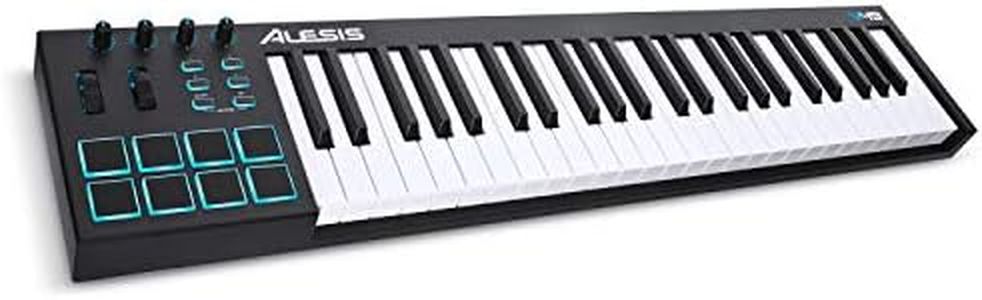 Alesis V49 - 49-Key USB MIDI Keyboard Controller with 8 Backlit Pads, 4 Assignable Knobs and Buttons, Plus a Professional Software Suite