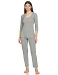 Amazon Brand - Symbol women's Casual Slim Thermal Set (SB-AW21-THSET_Light Grey_XS)