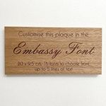 Cutncraft Designs Personalised wooden plaque/sign bespoke childs bedroom door/custom text - Embassy Font (20x9.5 cm / 8x3.7 inch)