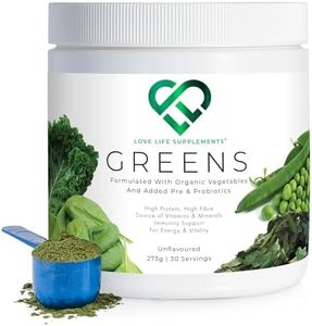 Organic Greens by LLS | 273g - 30 Servings | Unflavoured | Contains 6 Organic Greens - Kale, Spirulina, Spinach, Seagreens, Pea, Chlorella Plus Inulin and Lactospore® | Love Life Supplements