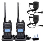 Retevis RT85 2 Way Radio, Dual Band Walkie Talkie High Power 200 Channels, Handheld Speaker Mic, VOX Professional Two Way Radio Long Distance for Vehicle Driving, Camping, Rescue (Black, 2Pcs)