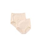 Bali Women's Smoothers Shapewear 2 Pack Cotton Brief with Light Control, Porcelain, 3X-Large