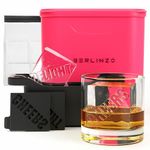 Berlinzo Premium Clear Ice Cube Maker [2024 Upgraded] - Large 2.1-inch Crystal Clear Ice Maker for Whiskey Cocktail-New Easy-to-Remove Ice Cubes Mold- Storage Bag & Silicone Inserts Included, Hibiscus