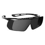 JSP StealthCoverlite Premium Lighweight Safety Over Spectacle Smoke K rated Fits Over Prescription Eyewear Optical Class 1 Lens (ASA940-063-000)