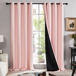 Deconovo Total Blackout Doubled Curtains, 84 Inches Long, Set of 2, 100% Full Light Block, Heat Cold Block, Grommet Drapes for Home Indoor Rooms/Office (Set of 2, Crystal Pink,52W by 84L)