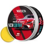 WEICA Red Car Wax for Red Car Special Wax High Gloss Pure Carnauba Car Wax Kit Scratches Polishing Cover Wax Anti-Fade 180g with Free Waxing Sponge and Towel-Red