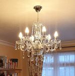 Dst Maria Theresa Crystal Chandelier, Clear K9 Crystal Glass Ceiling Light with 6 Arms, Elegant Modern Pendant Lights for Dining Room, Living Room, Hallway, Stairway, Bar Size: D60cm H60cm Chain 60cm