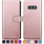 SUANPOT for Samsung Galaxy S10e 5.8"(Non S10) with RFID Blocking Leather Wallet case Credit Card Holder,Flip Folio Book Phone case Shockproof Cover Women Men for Samsung S10e case Walle (Rose Gold)