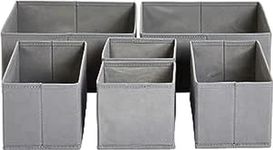 Amazon Basics Cloth Drawer Storage Organizer Boxes, Set of 6