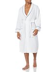 Amazon Essentials Men's Waffle Shawl Robe, -White, M/L