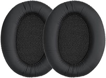 kwmobile 2x Cuscinetto Cuffie Compatibile con Sennheiser HD201 / HD206 / HD180 / HD200 Pro Pad - Cuscinetti Ricambio Cuffie Over Ear Simil Pelle - nero
