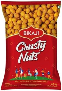 Bikaji Crusty Nuts | Authentic Indian Crunchy Peanut Snack | Mildly Spiced Shing Dana Namkeen | Crispy & Flavorful Tea-Time Munchies | Vegetarian | 200g (7 oz)