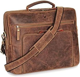 DONBOLSO Leather Messenger Bag for Women and Men - 15x12x4-Inch Handcrafted Shoulder Bag for Laptop - Attache Case for Office Essentials - Leather Briefcase for Work, Business, Travel - Vintage Brown