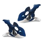 SolClip Whale Marine Beach Towel Clips Pinces à Serviette de Plage (Set of 2 clips), Blue White