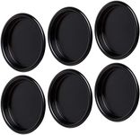 6PCS Closet Door Finger Pull 2-1/8", Black Easy Snap-in Circular Closet Door Pulls, No Nails Needed, Perfect for Pocket Door, Sliding Door, Bi-Pass Door, Cabinet Door