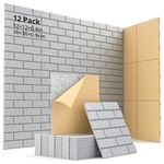 12 Pack Acoustic Foam Panels 12"X12"X0.4" Soundproof Foam Wall Decoration Sound Deadening Panels High-Density Soundproof Wall Panels, Sound Absorbing Panel for Home & Offices(Grey)