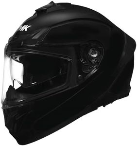 SMK Typhoon Unicolor Matt-Black-Ma-200 Motorcycling Full Face Helmet For Bike With Balaclva Plus Key Chain(Xl)