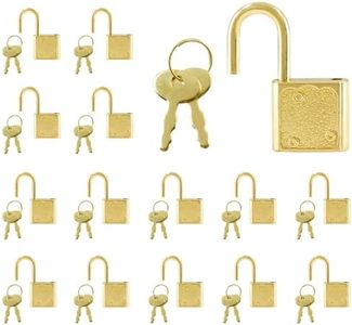Piutouyar Small Gold Padlock, Jewelry Box Lock, Luggage Lock, Mini Diary Padlock for Box Craft (15Pcs)