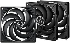 ARCTIC P12 Slim PWM PST (3 Pack) - PC Fan, 120mm Fan, PC Case Fan with PWM Sharing Technology (PST), Pressure-optimised, Quiet motor, Computer, Extra slim, 300-2100 rpm - Black